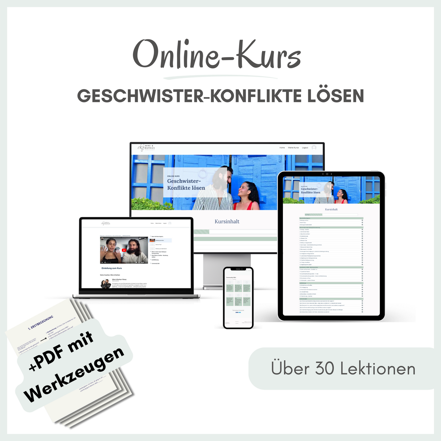 Video-Kurs für Eltern: Geschwisterkonflikte lösen + PDF mit Werkzeugen | Weniger Rivalitäten | Konflikte begleiten lernen