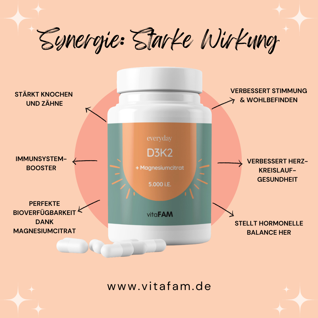 Vitamin D3K2 + Magnesiumcitrat | (5.000 i.E.)