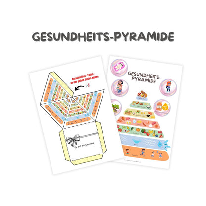 Poster "Gesundheits-Pyramide" | inkl. echter Ernährungs-Pyramide zum selber basteln (Download zum selber ausdrucken)